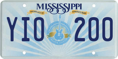 MS license plate YIO200