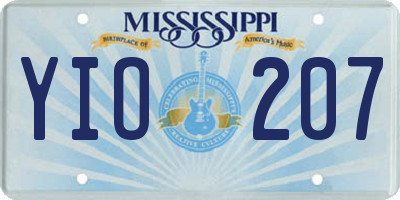 MS license plate YIO207
