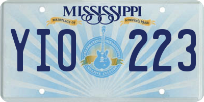 MS license plate YIO223