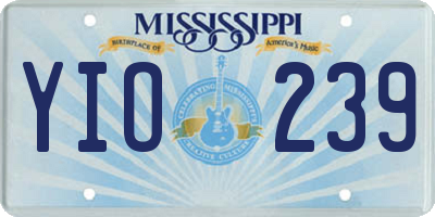 MS license plate YIO239