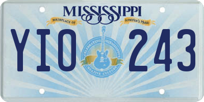MS license plate YIO243