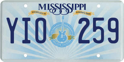 MS license plate YIO259