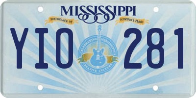 MS license plate YIO281