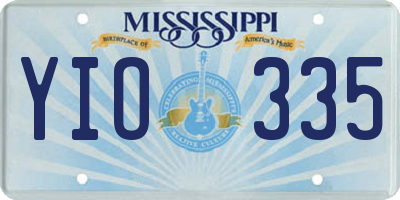 MS license plate YIO335
