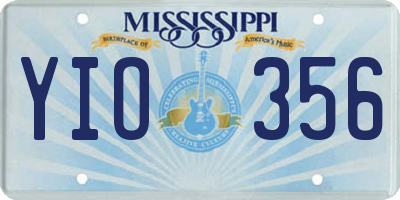 MS license plate YIO356