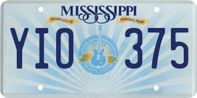 MS license plate YIO375