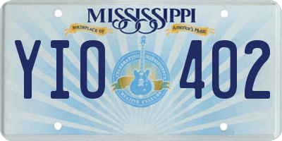 MS license plate YIO402