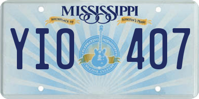 MS license plate YIO407