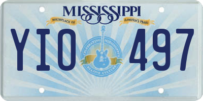 MS license plate YIO497