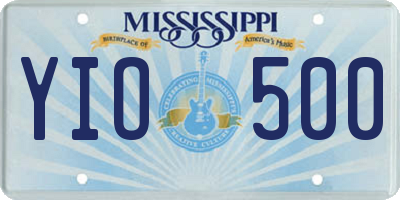 MS license plate YIO500