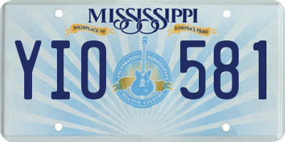 MS license plate YIO581