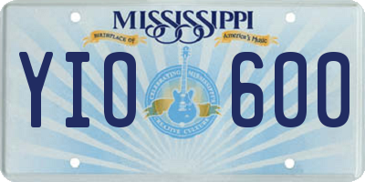 MS license plate YIO600