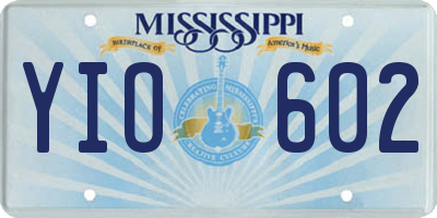 MS license plate YIO602