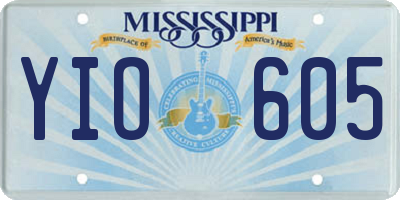 MS license plate YIO605