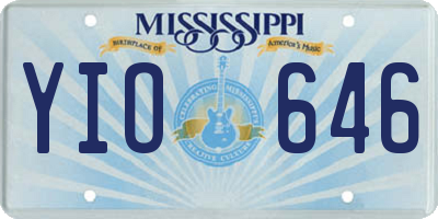 MS license plate YIO646