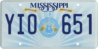 MS license plate YIO651