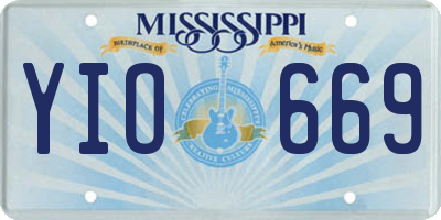 MS license plate YIO669