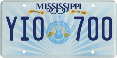 MS license plate YIO700