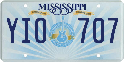 MS license plate YIO707