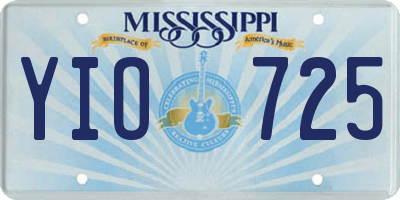 MS license plate YIO725