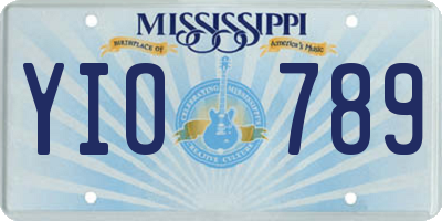 MS license plate YIO789