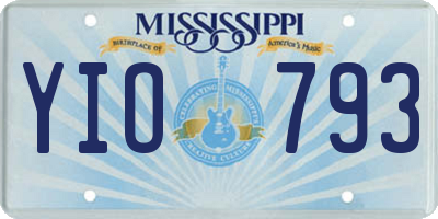 MS license plate YIO793