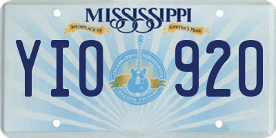 MS license plate YIO920