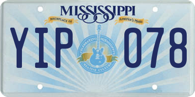 MS license plate YIP078