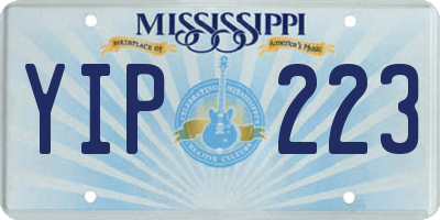 MS license plate YIP223