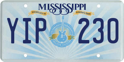 MS license plate YIP230