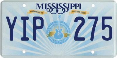 MS license plate YIP275