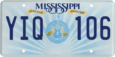 MS license plate YIQ106