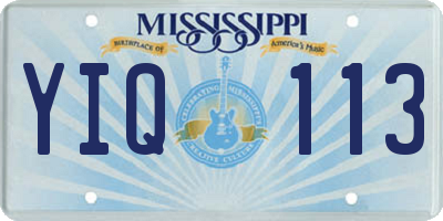 MS license plate YIQ113