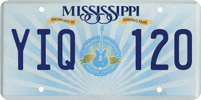 MS license plate YIQ120