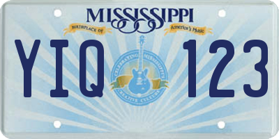 MS license plate YIQ123