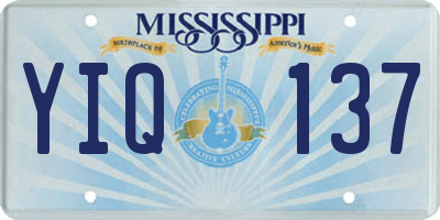 MS license plate YIQ137