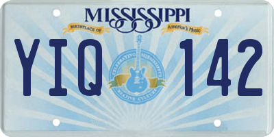 MS license plate YIQ142