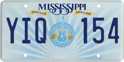 MS license plate YIQ154