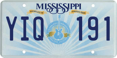 MS license plate YIQ191