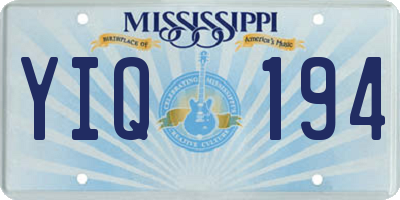 MS license plate YIQ194