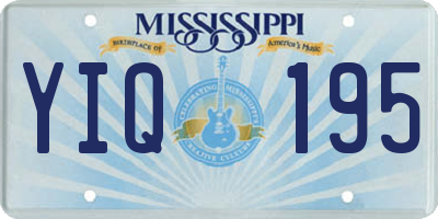 MS license plate YIQ195