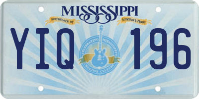 MS license plate YIQ196