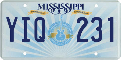 MS license plate YIQ231