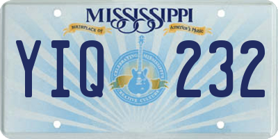 MS license plate YIQ232