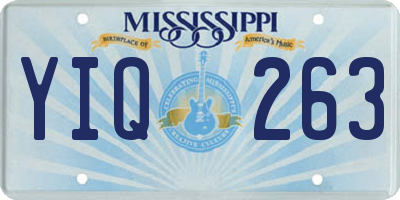 MS license plate YIQ263