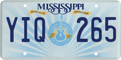 MS license plate YIQ265