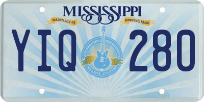 MS license plate YIQ280