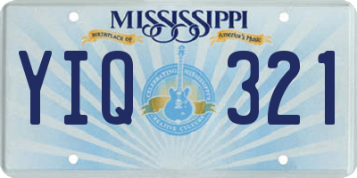 MS license plate YIQ321