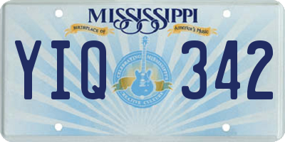 MS license plate YIQ342