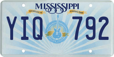 MS license plate YIQ792